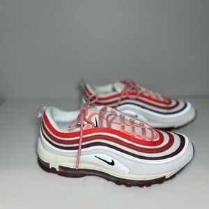 Nike Air Max 97 Red and White Striped Sneakers